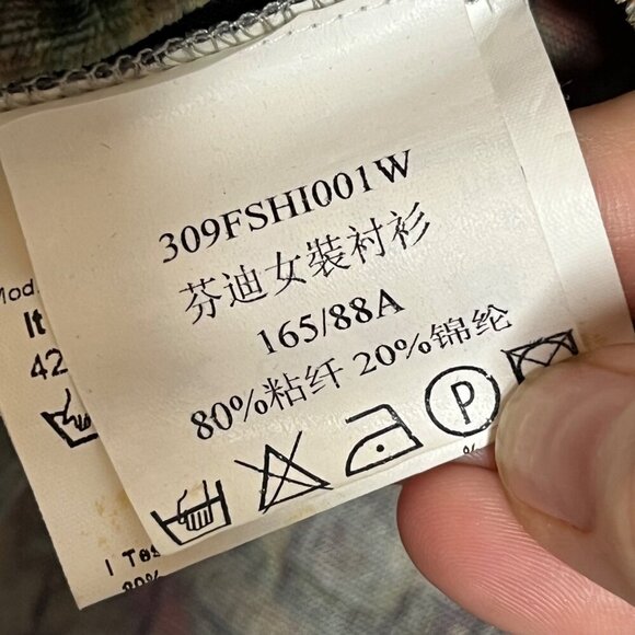 Fendi 3/4 Sleeve Button Front Leather Lace Up Sleeves Wearable Art Size 8 - Picture 9 of 11